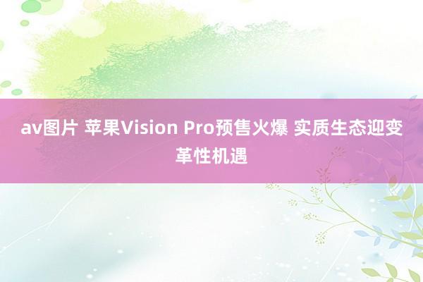 av图片 苹果Vision Pro预售火爆 实质生态迎变革性机遇