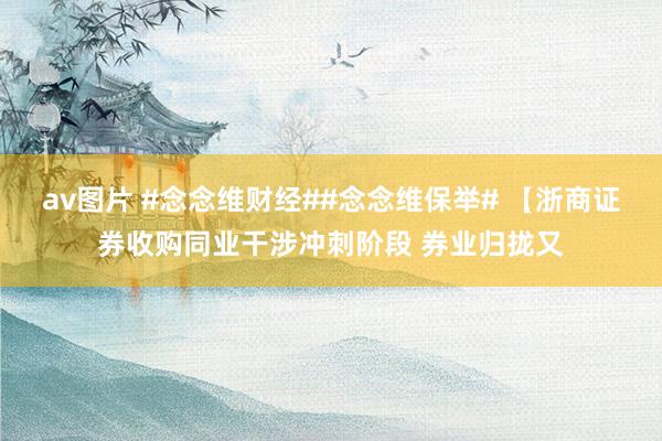 av图片 #念念维财经##念念维保举# 【浙商证券收购同业干涉冲刺阶段 券业归拢又