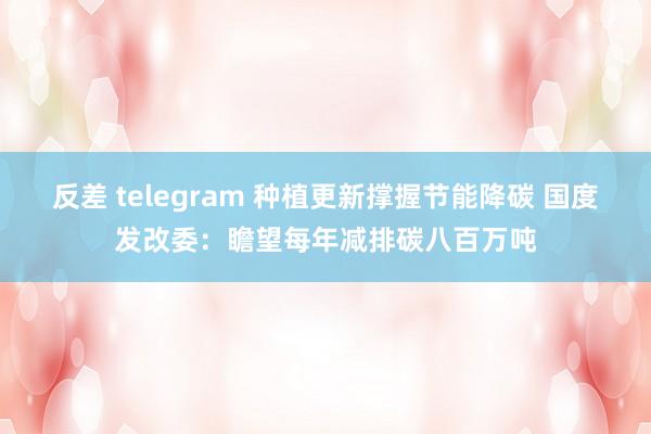 反差 telegram 种植更新撑握节能降碳 国度发改委：瞻望每年减排碳八百万吨