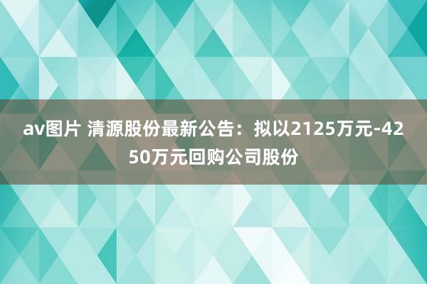 av图片 清源股份最新公告：拟以2125万元-4250万元回购公司股份