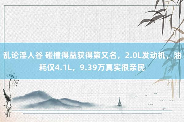 乱论淫人谷 碰撞得益获得第又名，2.0L发动机，油耗仅4.1L，9.39万真实很亲民