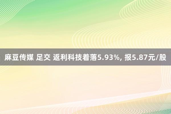 麻豆传媒 足交 返利科技着落5.93%， 报5.87元/股