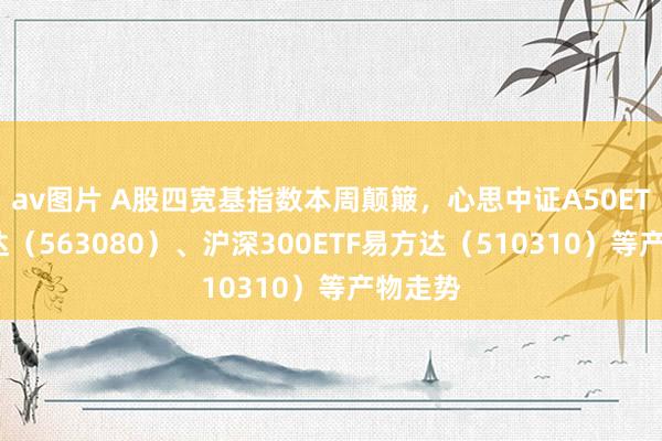 av图片 A股四宽基指数本周颠簸，心思中证A50ETF易方达（563080）、沪深300ETF易方达（510310）等产物走势