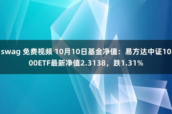 swag 免费视频 10月10日基金净值：易方达中证1000ETF最新净值2.3138，跌1.31%