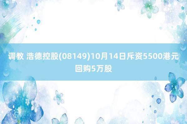 调教 浩德控股(08149)10月14日斥资5500港元回购5万股