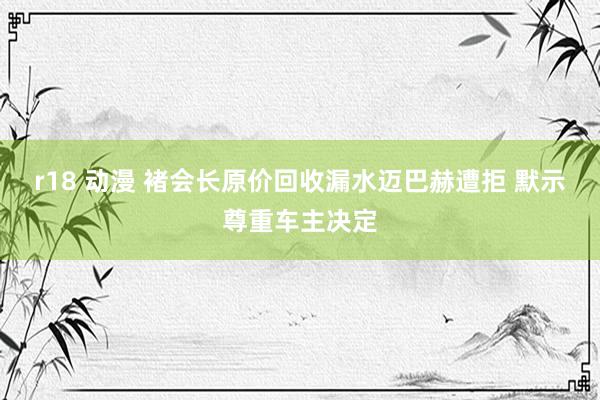 r18 动漫 褚会长原价回收漏水迈巴赫遭拒 默示尊重车主决定