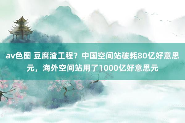 av色图 豆腐渣工程？中国空间站破耗80亿好意思元，海外空间站用了1000亿好意思元