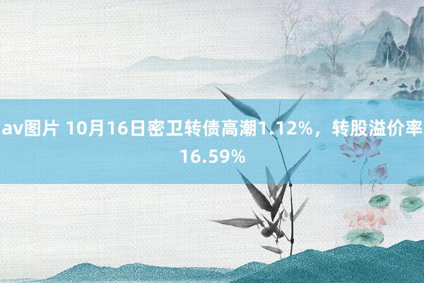 av图片 10月16日密卫转债高潮1.12%，转股溢价率16.59%