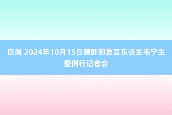 巨屌 2024年10月15日酬酢部发言东谈主毛宁主握例行记者会