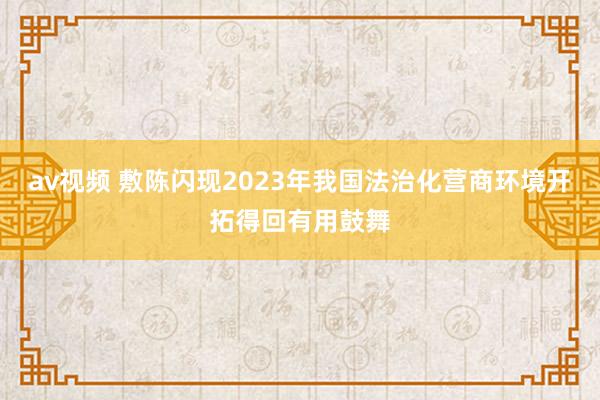 av视频 敷陈闪现2023年我国法治化营商环境开拓得回有用鼓舞