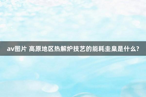 av图片 高原地区热解炉技艺的能耗圭臬是什么?