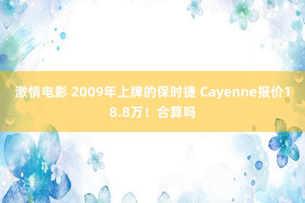 激情电影 2009年上牌的保时捷 Cayenne报价18.8万！合算吗