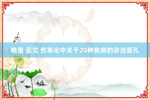 楠里 足交 伤寒论中关于20种疾病的诊治面孔