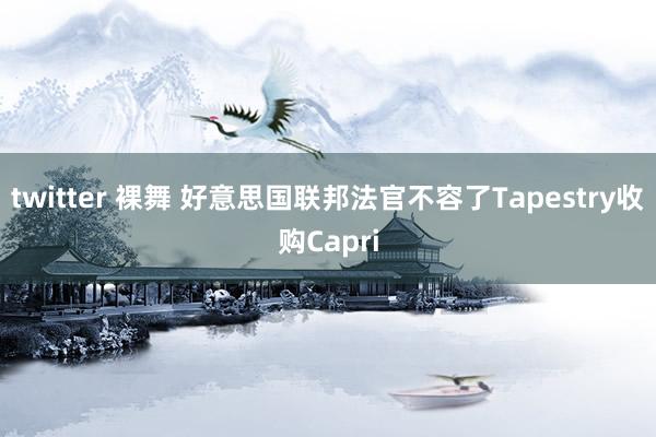 twitter 裸舞 好意思国联邦法官不容了Tapestry收购Capri