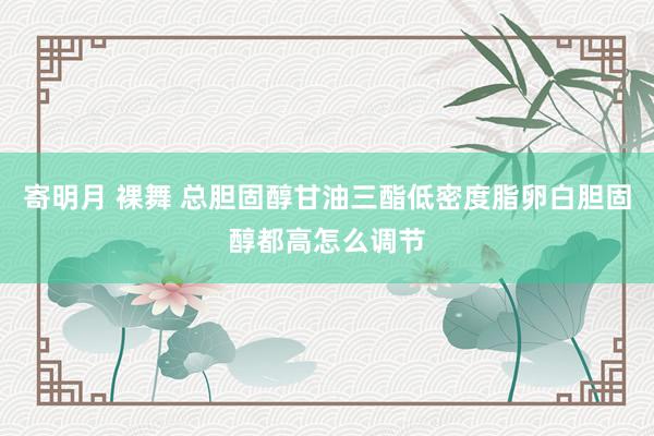 寄明月 裸舞 总胆固醇甘油三酯低密度脂卵白胆固醇都高怎么调节