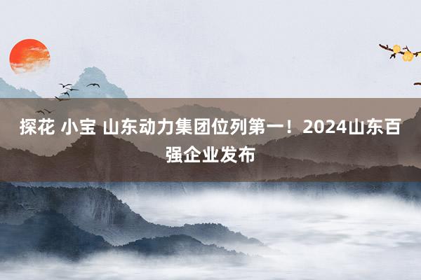 探花 小宝 山东动力集团位列第一！2024山东百强企业发布