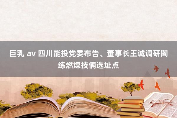 巨乳 av 四川能投党委布告、董事长王诚调研闇练燃煤技俩选址点