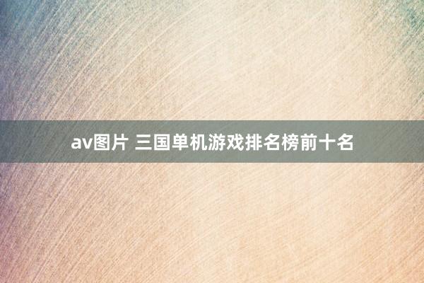 av图片 三国单机游戏排名榜前十名