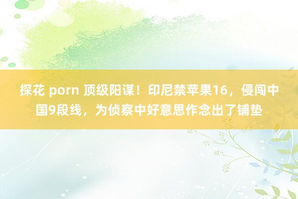 探花 porn 顶级阳谋！印尼禁苹果16，侵闯中国9段线，为侦察中好意思作念出了铺垫