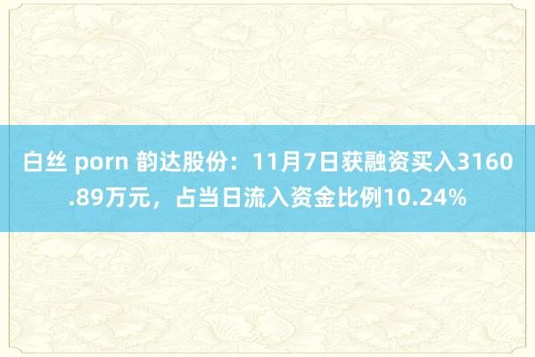 白丝 porn 韵达股份：11月7日获融资买入3160.89万元，占当日流入资金比例10.24%