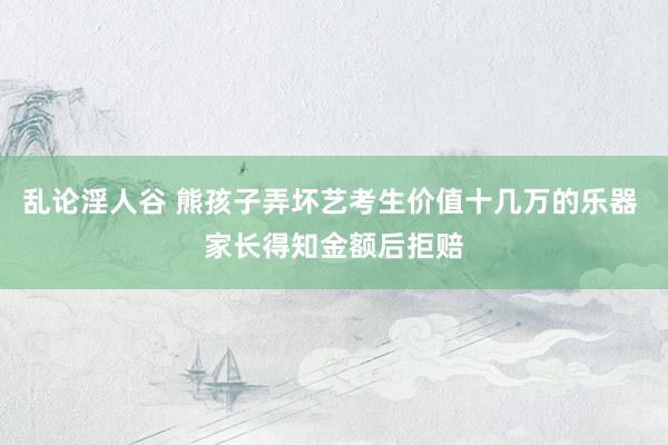 乱论淫人谷 熊孩子弄坏艺考生价值十几万的乐器 家长得知金额后拒赔