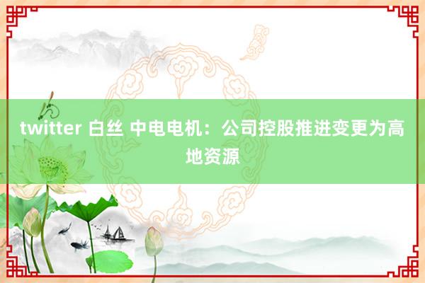 twitter 白丝 中电电机：公司控股推进变更为高地资源