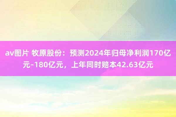 av图片 牧原股份：预测2024年归母净利润170亿元–180亿元，上年同时赔本42.63亿元