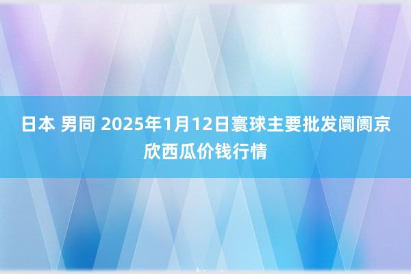 日本 男同 2025年1月12日寰球主要批发阛阓京欣西瓜价钱行情