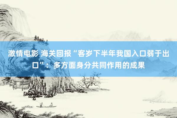 激情电影 海关回报“客岁下半年我国入口弱于出口”：多方面身分共同作用的成果