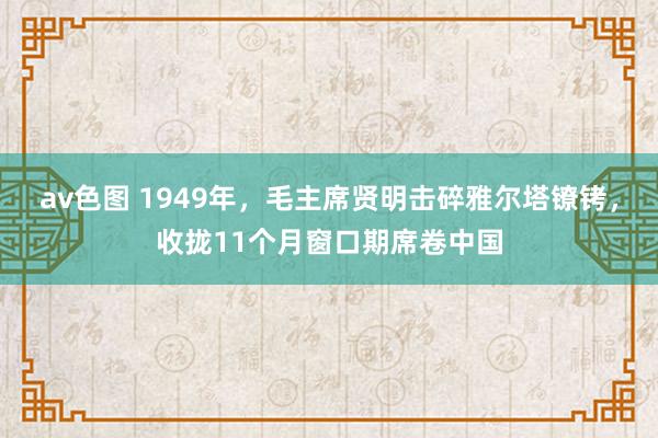 av色图 1949年，毛主席贤明击碎雅尔塔镣铐，收拢11个月窗口期席卷中国